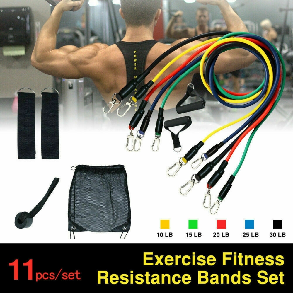 11 Pcs Resistance Band Set Yoga Exercise